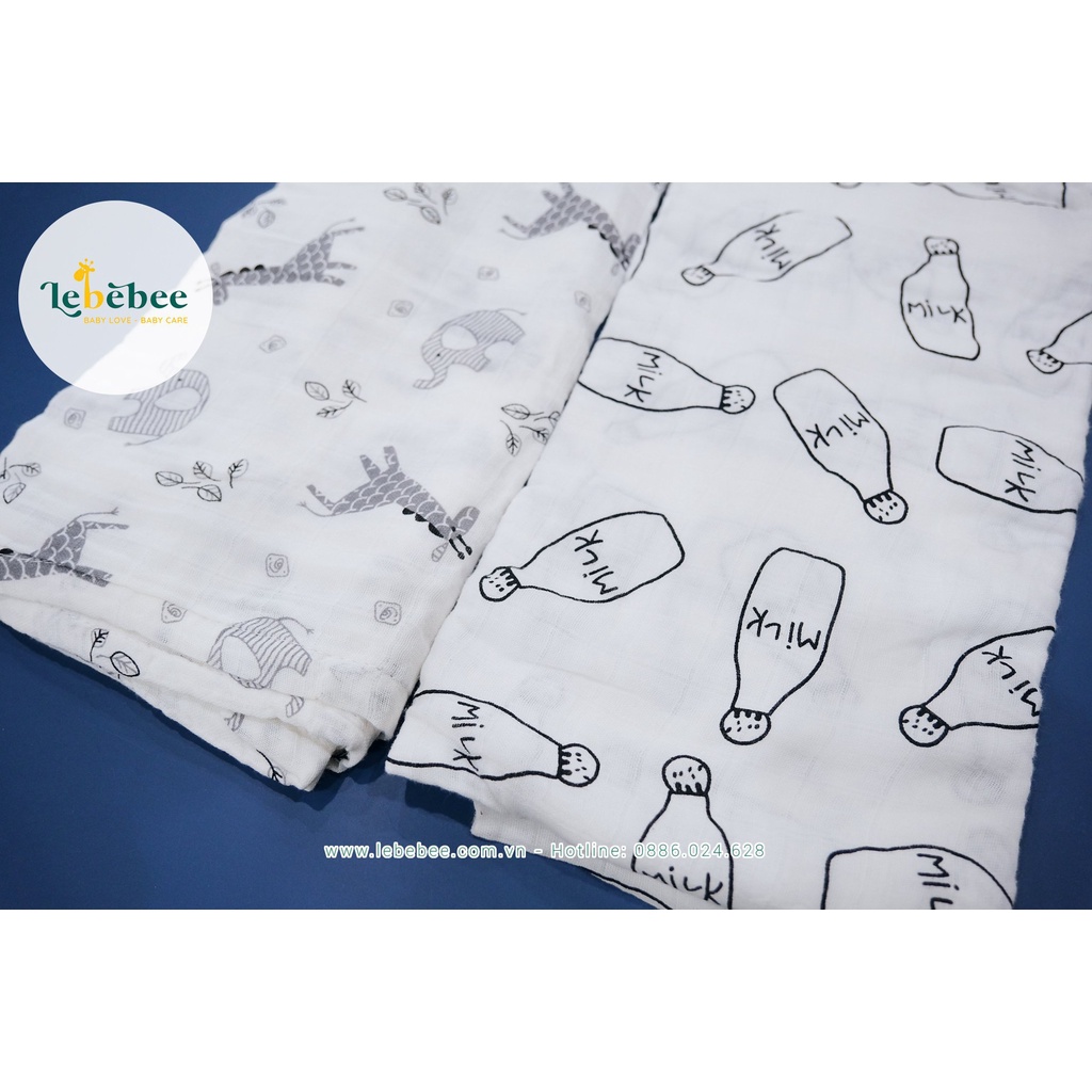 Khăn sợi tre 2 lớp Muslin Swaddle 100% cotton