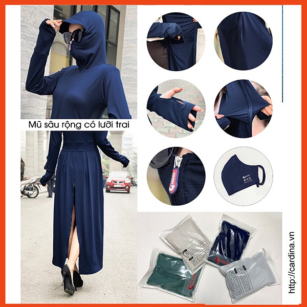 Áo Choàng Chống Nắng 2 Lớp Chất Thun Lạnh CARDINA Chính Hãng | BigBuy360 - bigbuy360.vn