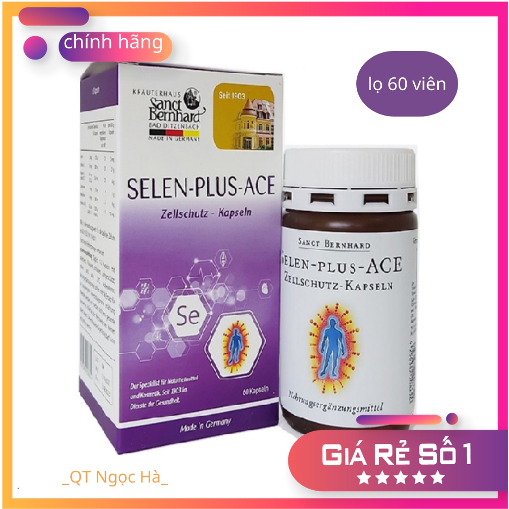 Selen Plus ACE - chống lão hoá, giúp đẹp da, tăng sức đề kháng, nội tiết tố nữ, viên uống vitamin e, c, a (60 viên)