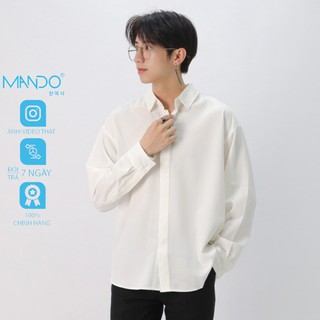 Áo Sơ Mi Lụa Cao Cấp MANDO Dài Tay Trẻ Trung Lịch Lãm Phong Cách Hàn Quốc - SMD101