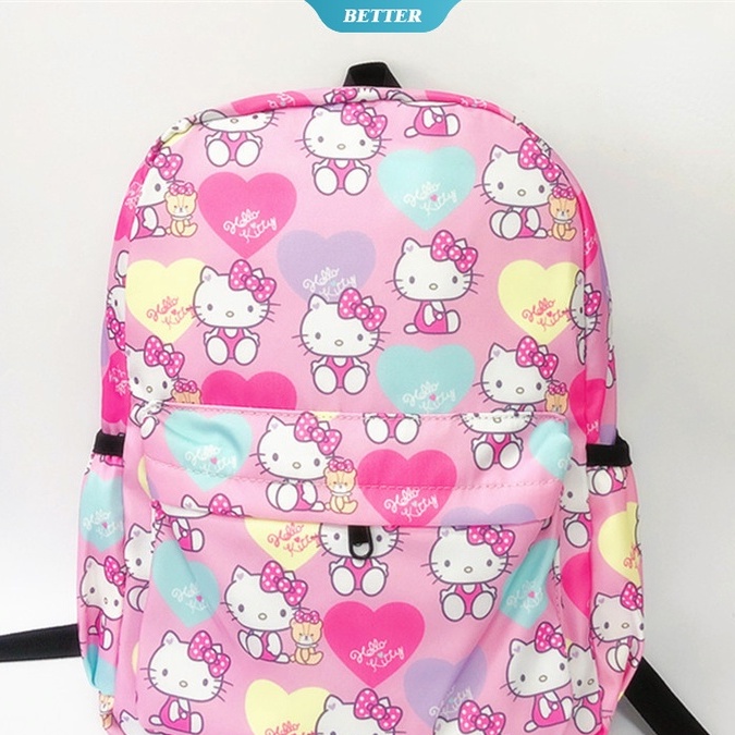 Ba Lô Đi Học / Du Lịch Sức Chứa Lớn Chống Thấm Nước Hình Sanrio Hello Kitty Dễ Thương Cho Nữ [BTR]