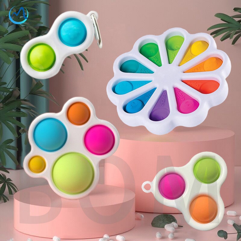 Tiktok POP IT Simple Dimple Móc Khóa Đồ Chơi Bấm Nút Giúp Giảm Căng Thẳng