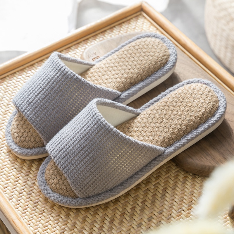 New summer linen indoor couple slippers cotton linen home opening slippers for men and women