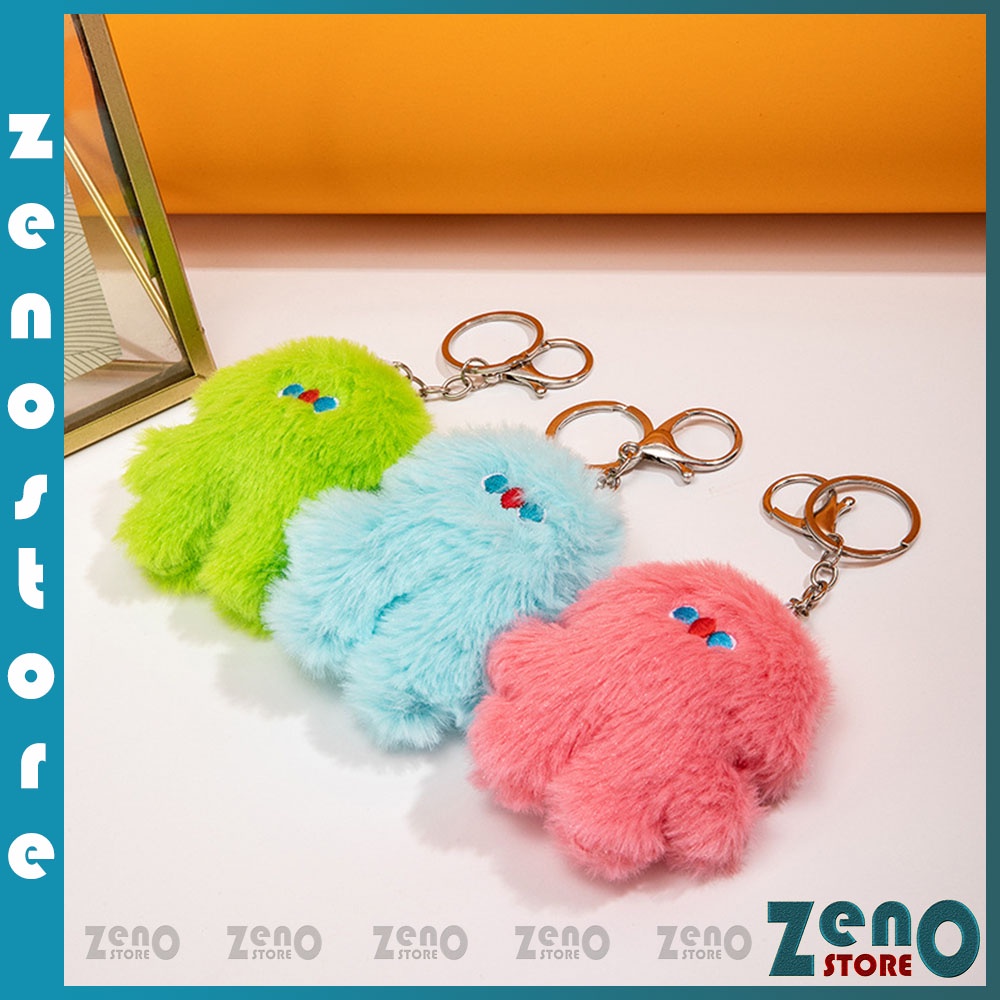 Móc khóa yêu tinh kute nhiều màu, móc treo balo, có khoen tròn và  snap hook