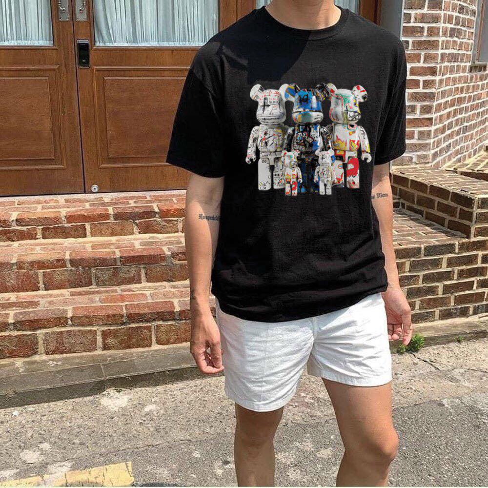 Áo Phông UNISEX Phong Cách In Gấu Phệ 3 Màu Nổi Bật, Cotton Hàn Mịn Thấm Hút Mồi Hôi Thoải Mái Hoạt Động