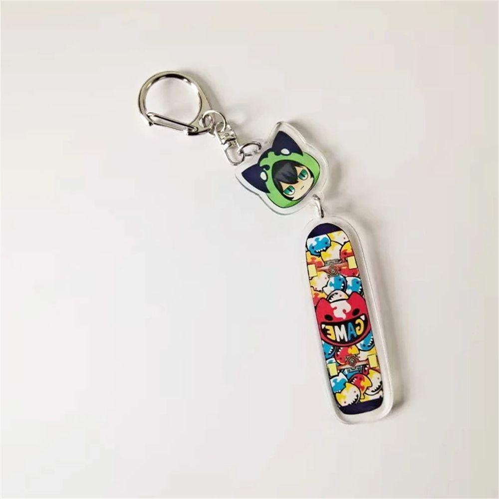 LANFY Móc Chìa Khóa Hình Hoạt Hình SK8 Hai Mặt Bằng Acrylic SK8