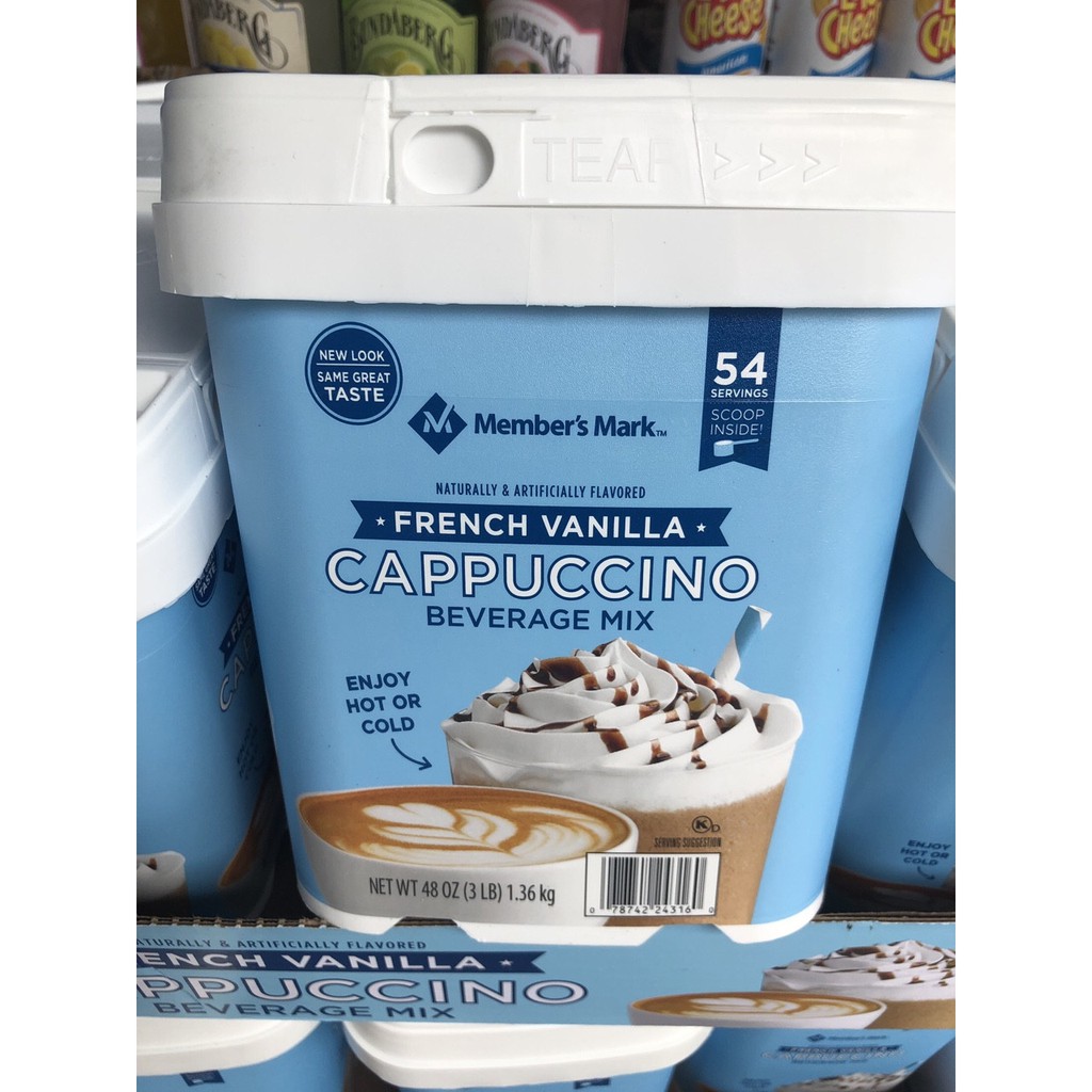 BỘT CÀ PHÊ SỮA MEMBERS MARK FRENCH VANILLA CAPPUCCINO - 1.36KG của Mỹ