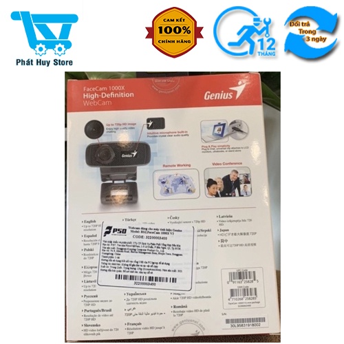 Webcam chính hãng HD720p Genius Facecam 1000X V2 | BigBuy360 - bigbuy360.vn