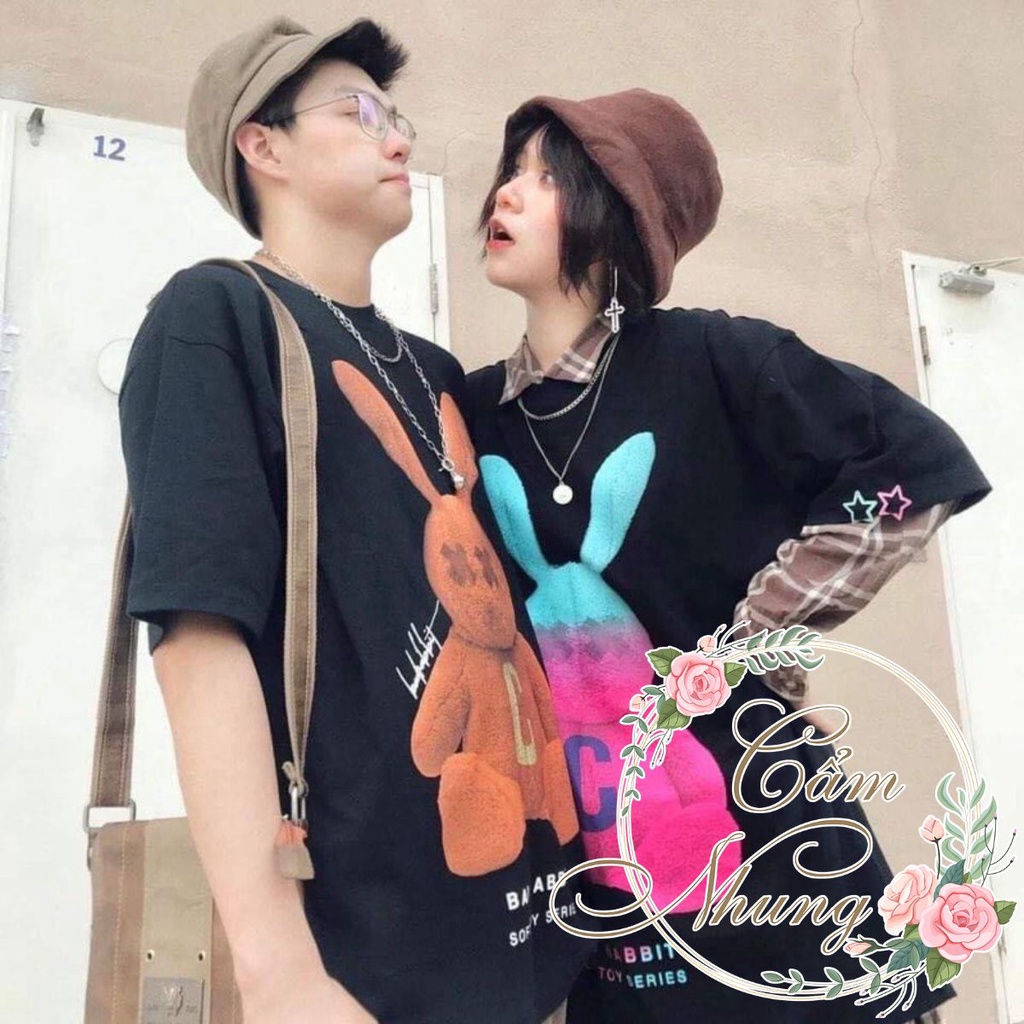 Áo Thun Tay Lỡ Thỏ C CAMNHUNG Áo Thun Nam Nữ Unisex Hot Hit