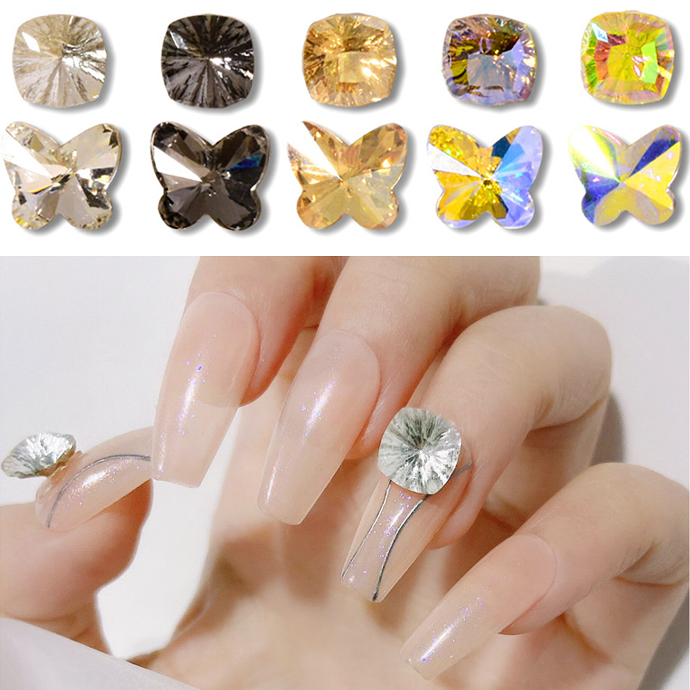 [Hàng mới về] Set 10 hạt đính trang trí móng hình bướm 3D độc đáo