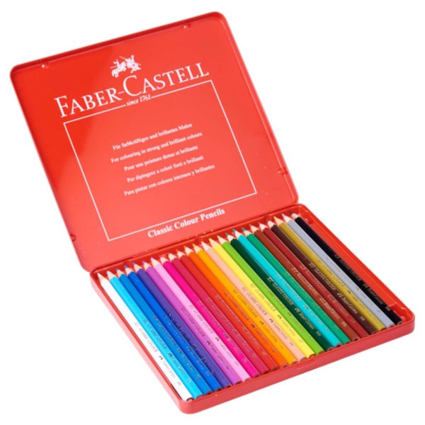 Faber-Castell-Chì Màu Rl Classic-24 Màu Dài (Hộp Thiếc)