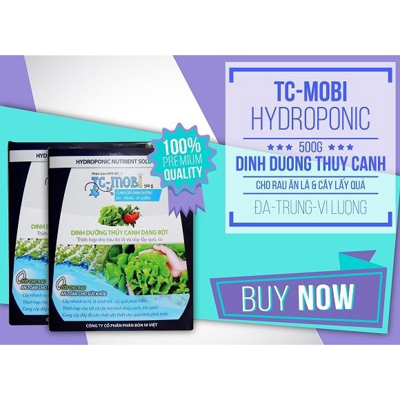 SET 2 HỘP TC - MOBI 500g. Dinh dưỡng thủy canh dạng bột- Rau củ quả trồng tại vườn, sân thượng, nông trang, ban công