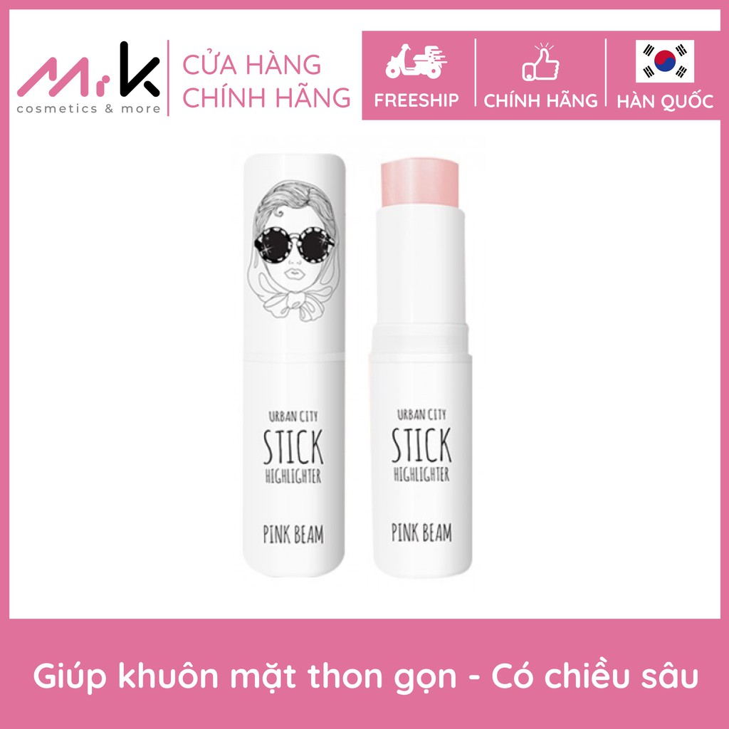 Thanh tạo khối Urban City Stick Highlighter Pink Beam chính hãng Hàn Quốc, che khuyết điểm, tạo điểm sáng cho mặt 10g