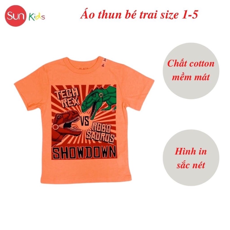 Áo thun bé trai xuất xịn, áo phông cho bé trai, chất cotton, size 1-5 tuổi - SUNKIDS1