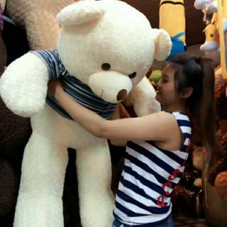 Gấu teddy khổ 1m2 trắng kem