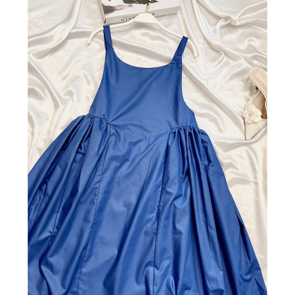 Váy 2 dây xanh coban - Váy babydoll 2 dây đi biển cực xinh SS135