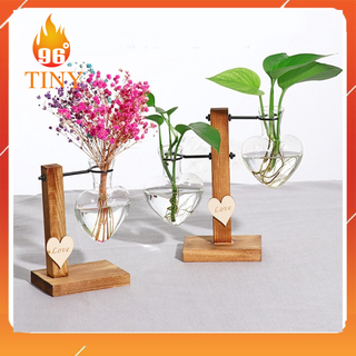 Bình thủy tinh hình trái tim cắm hoa để bàn, phòng khách, bàn làm việc văn phòng