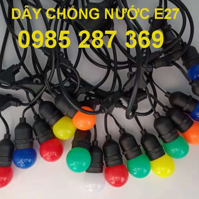 Dây đèn LED ngoài trời chống nước 10m/5m -Bảo hành 2 năm - Dây đui đèn E27 - Hàng chính hãng