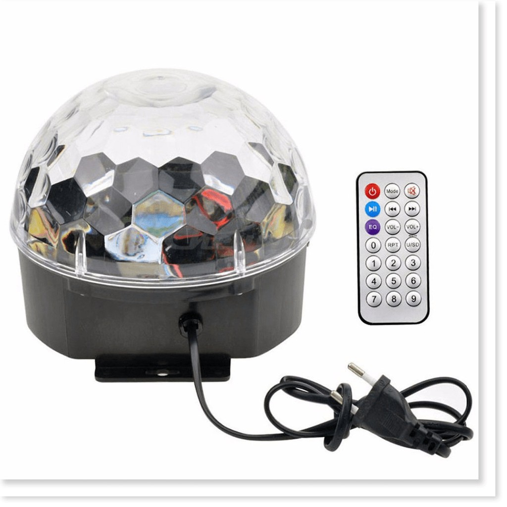 Đèn LED Quả Cầu Cảm Ứng Xoay Pha Lê 7 Màu Nhấp Nháy Theo Nhạc - Đèn vũ trường cảm ứng 7 màu cao cấp SIZE TO
