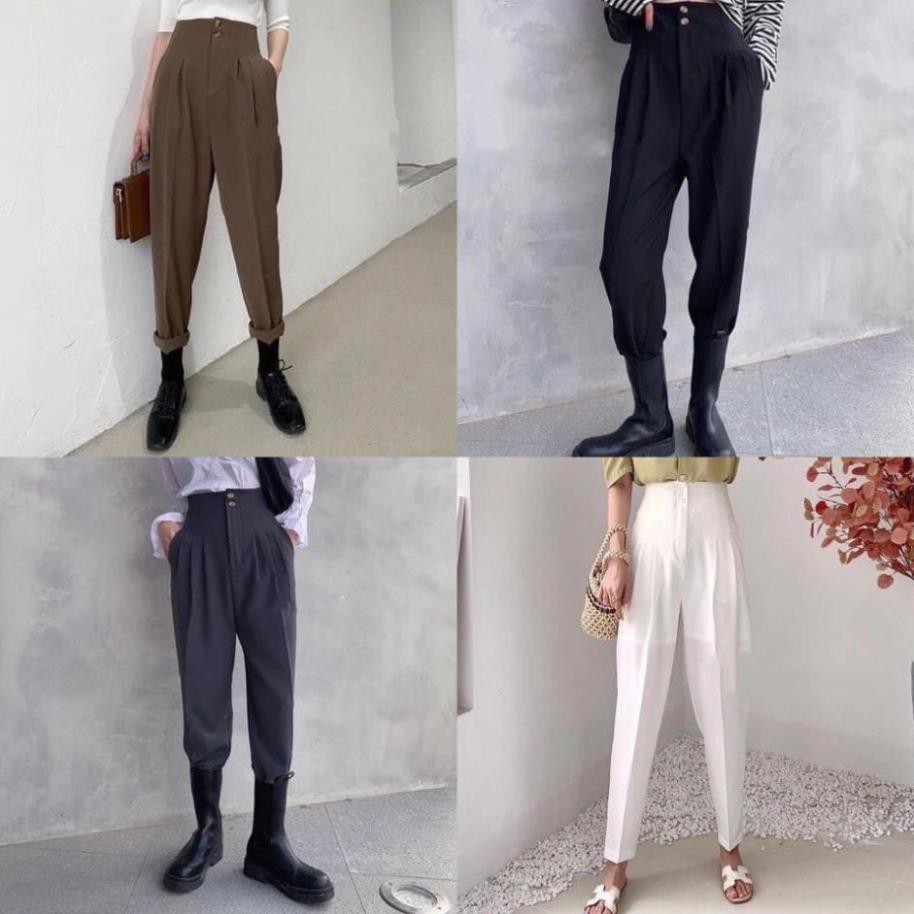 QUẦN BAGGY HAI CÚC DÁNG THỤNG CÔNG SỞ CHẤT TUYẾT MƯA THỜI TRANG BANAMO FASHION BAGGY 2 CÚC 8322