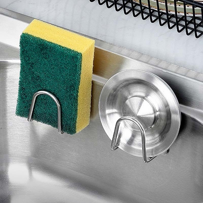 Nhà Bếp Giá đỡ Bọt Biển Bằng Thép Không Gỉ Chậu Rửa Tự Dính Phụ Kiện Bồn Rửa Nhà Bếp