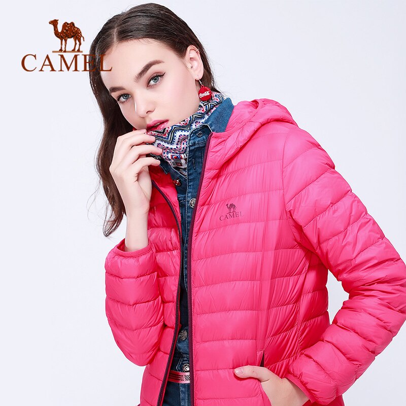 Áo Khoác Phao Camel Dài Tay Có Nón Trùm Phong Cách Trẻ Trung