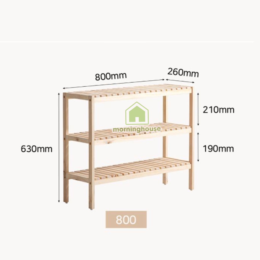 [Mã LIFE50KALL giảm 10% đơn 200K] Kệ Giày Dép Gỗ Morning House- Dài 80cm x Cao 63cm - 3T800