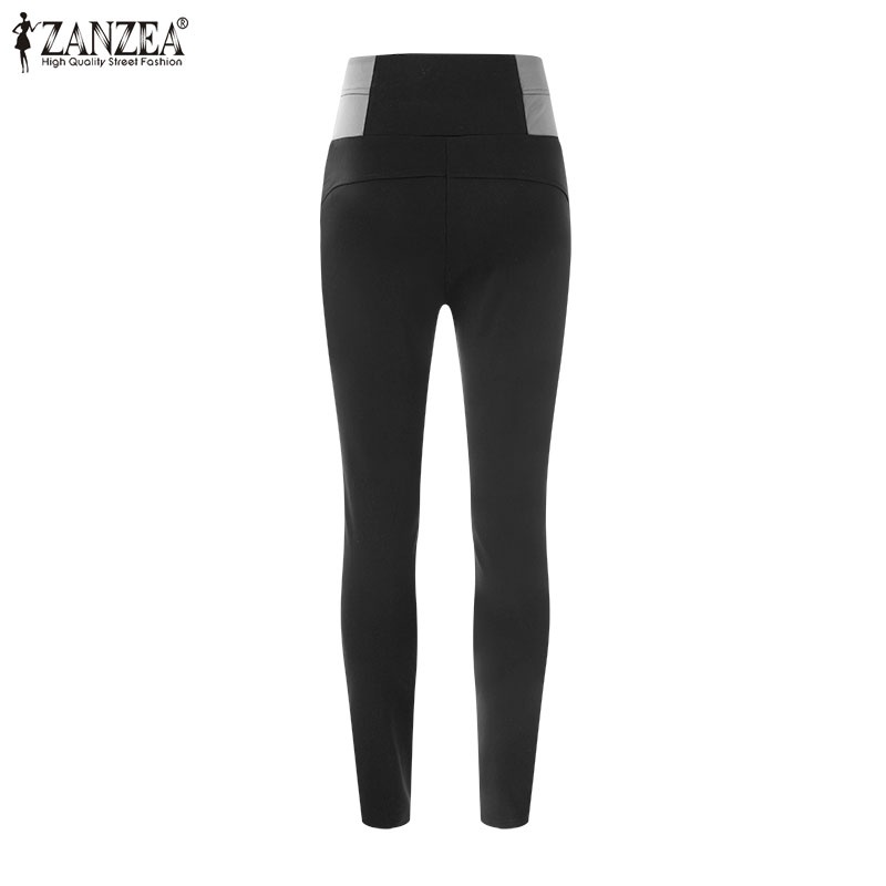 Quần legging ZANZEA lưng cao đính nút thời trang