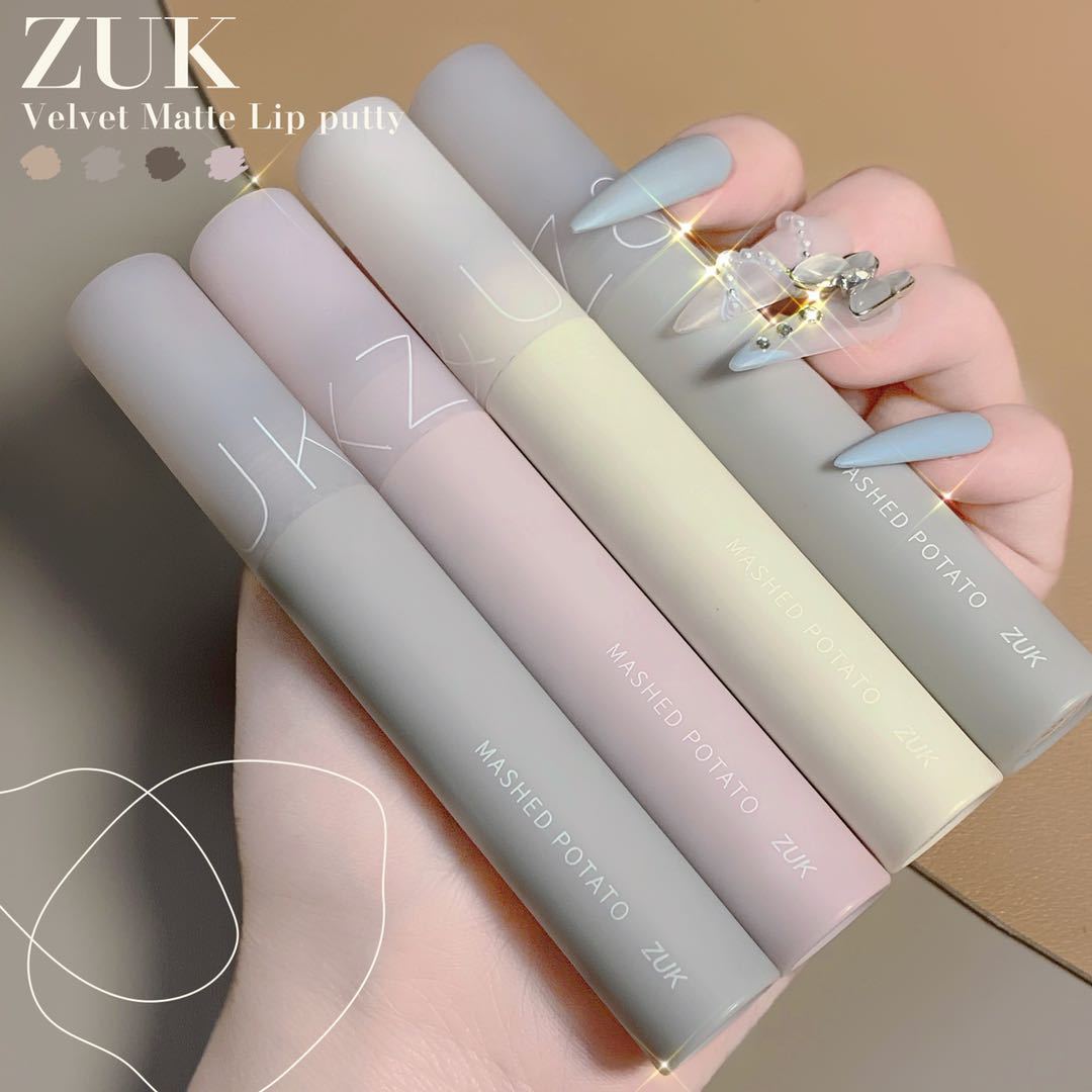 【ZUK】Tulle Velvet Lip Mud Matte Lip Glaze Velvet Matte Lipstick Moisturizing Lip Gloss Matte Lipstick giao hàng trong ngày