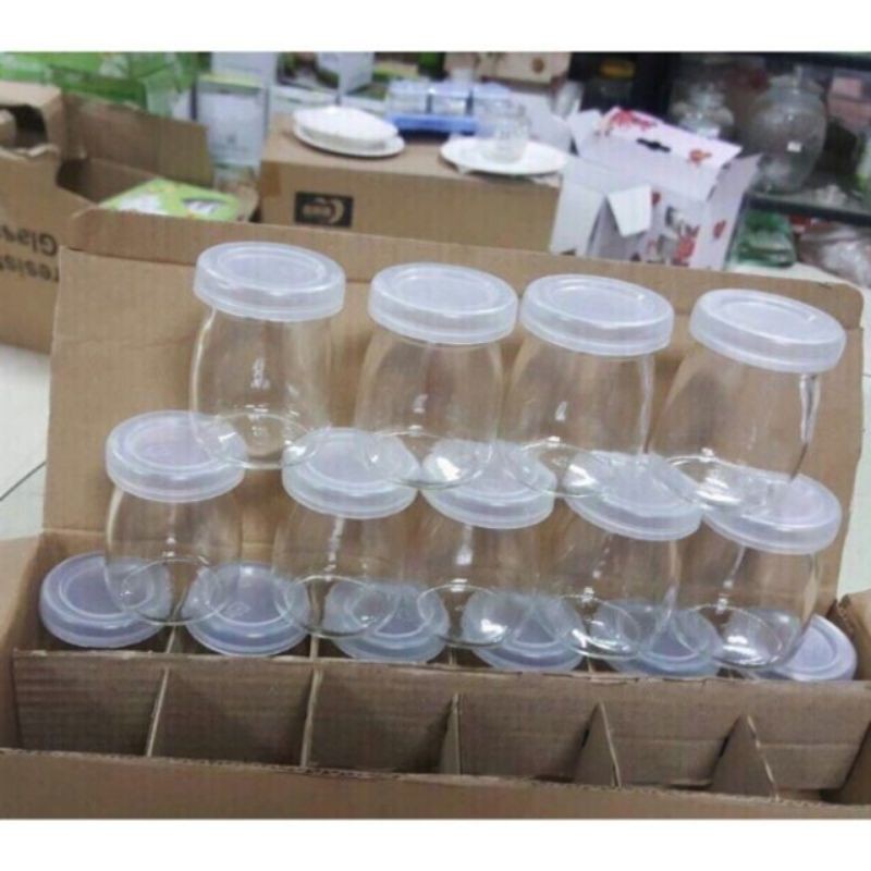 Hũ làm sữa chua, yaourt, caramen thủy tinh dày đẹp loại 100ml