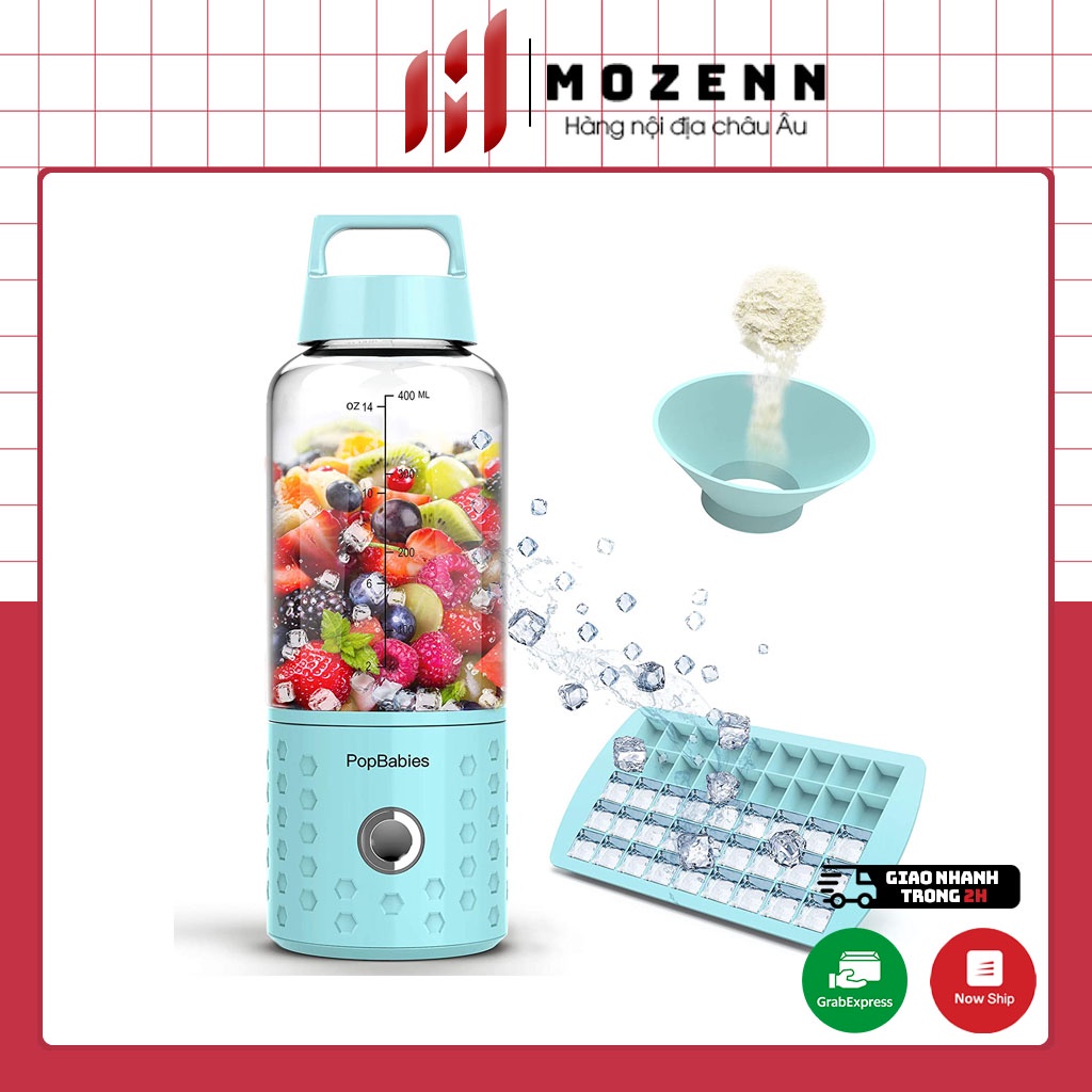 Máy xay sinh tố cầm tay mini PopBabies Portable Blender xay được trái cây đông lạnh, đá nhỏ