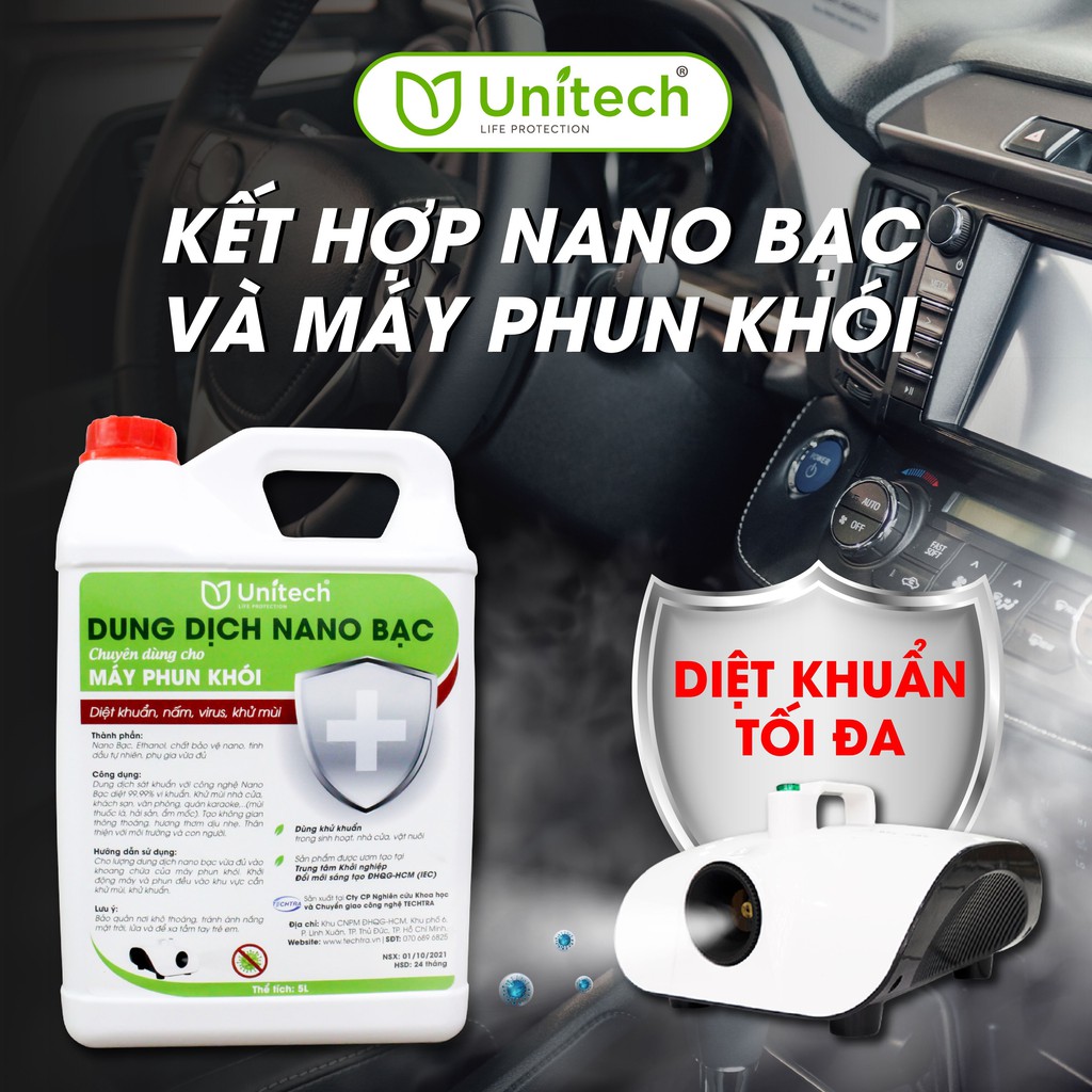 DUNG DỊCH NANO BẠC DIỆT KHUẨN CHUYÊN DỤNG CHO MÁY TẠO KHÓI - Khử mùi ô tô, nhà cửa, nội thất