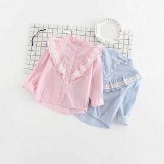 Áo sơ mi tay dài viền bèo