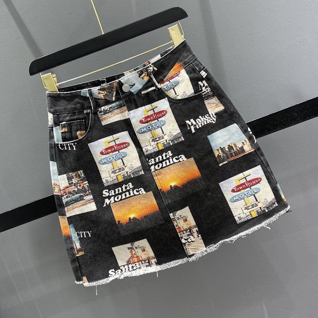 Chân váy jeans chữ A thời trang nữ tính