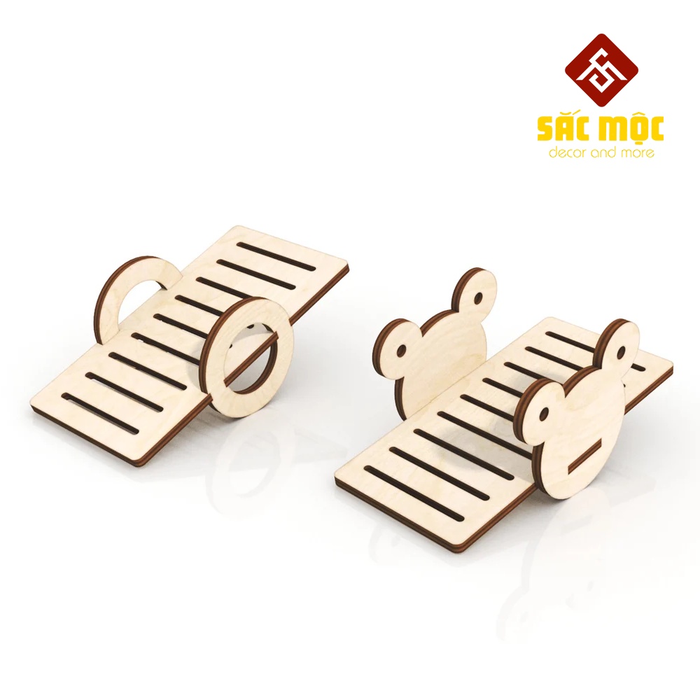 Combo 2 Mô Hình #8 Bập Bênh Gỗ Lắp Ráp Cho Chuột Hamster Size 13*7*5 cm