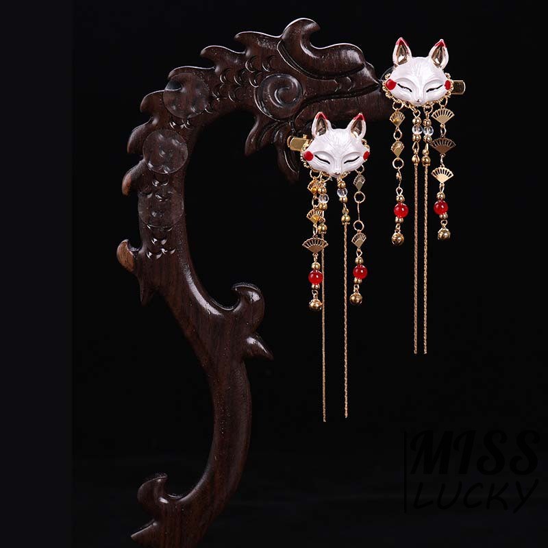 Trâm cài tóc dài tua rua hình thỏ phong cách Nhật Bản