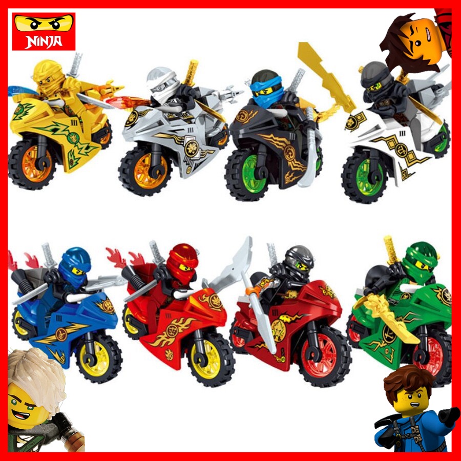 Một nhân vật và xe,Đồ chơi lego lắp ghép ninjago,đồ chơi trẻ em siêu nhân xe ninja nhựa ABS