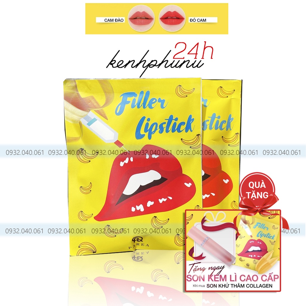 [ HÓT] Son Filler Collagen Chuối Khử Thâm Parea cùng son màu Chu Lipstick, giúp môi căng mọng hồng hào