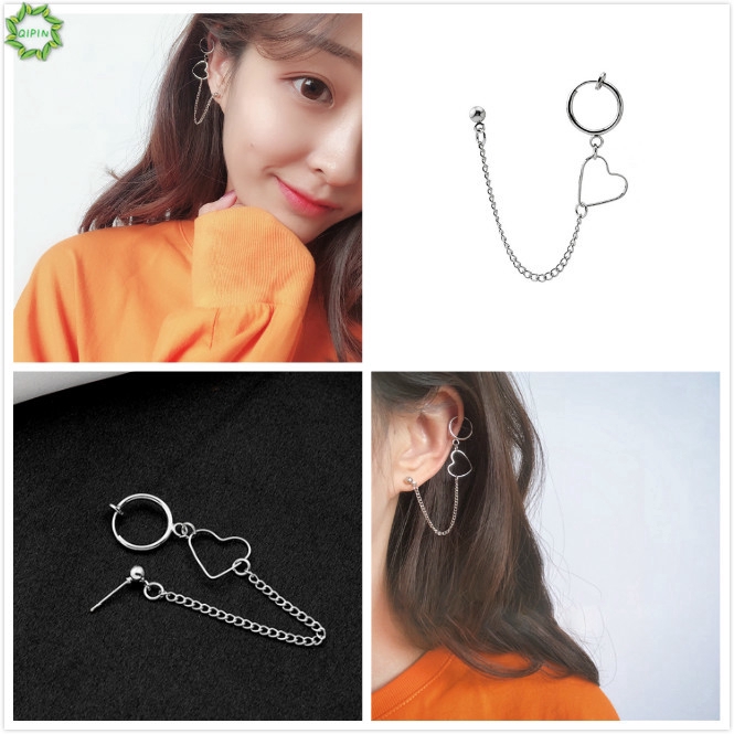 1 Khuyên Tai Hình Trái Tim Phong Cách Harajuku Cổ Điển