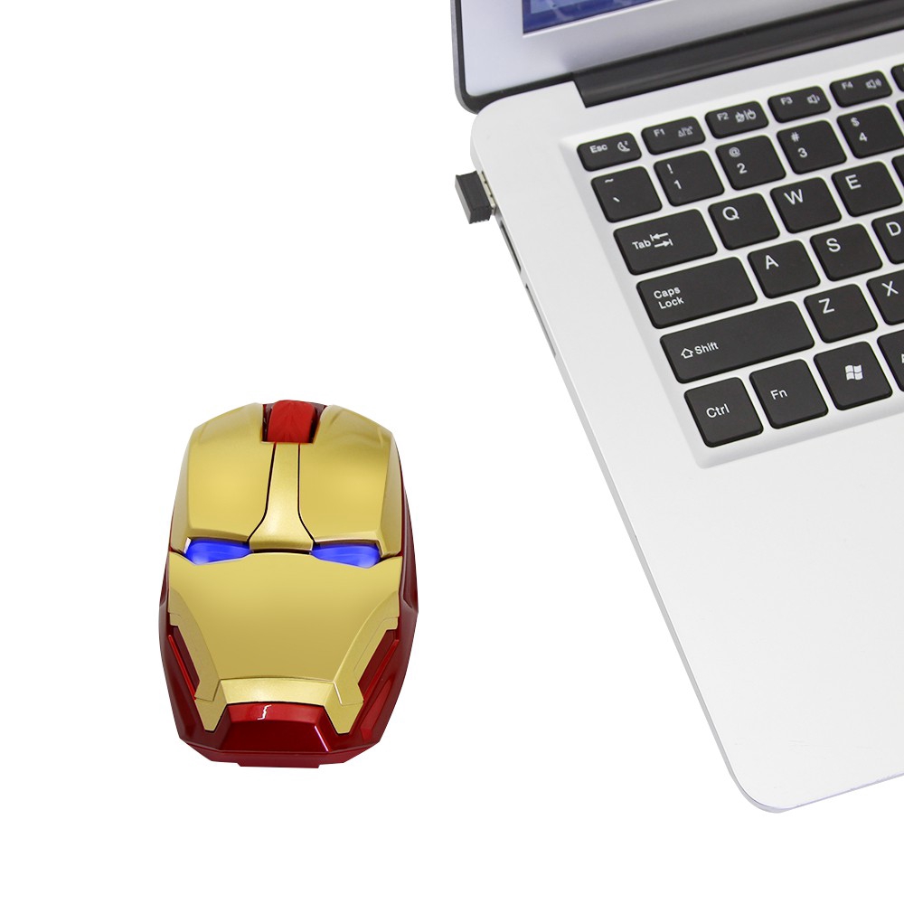 🔥COD🔥Chuột Quang Không Dây 2.4G Hình Iron Man Cho Game Thủ
