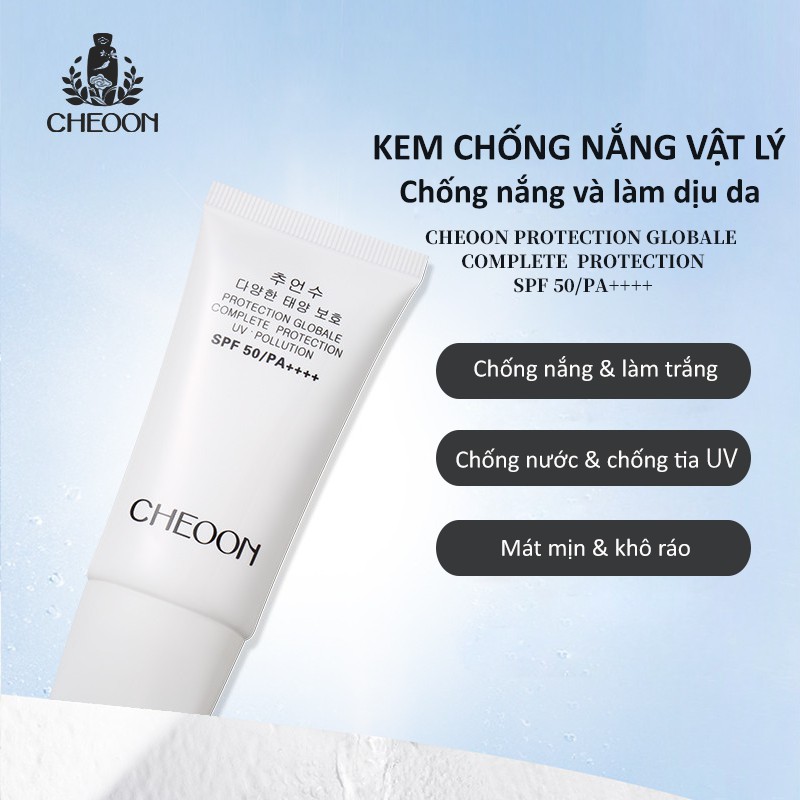 Kem chống nắng dưỡng da, chống tia UV, với tinh chất từ thiên nhiên, chống tia UV CHEOON SPF50, 30ml