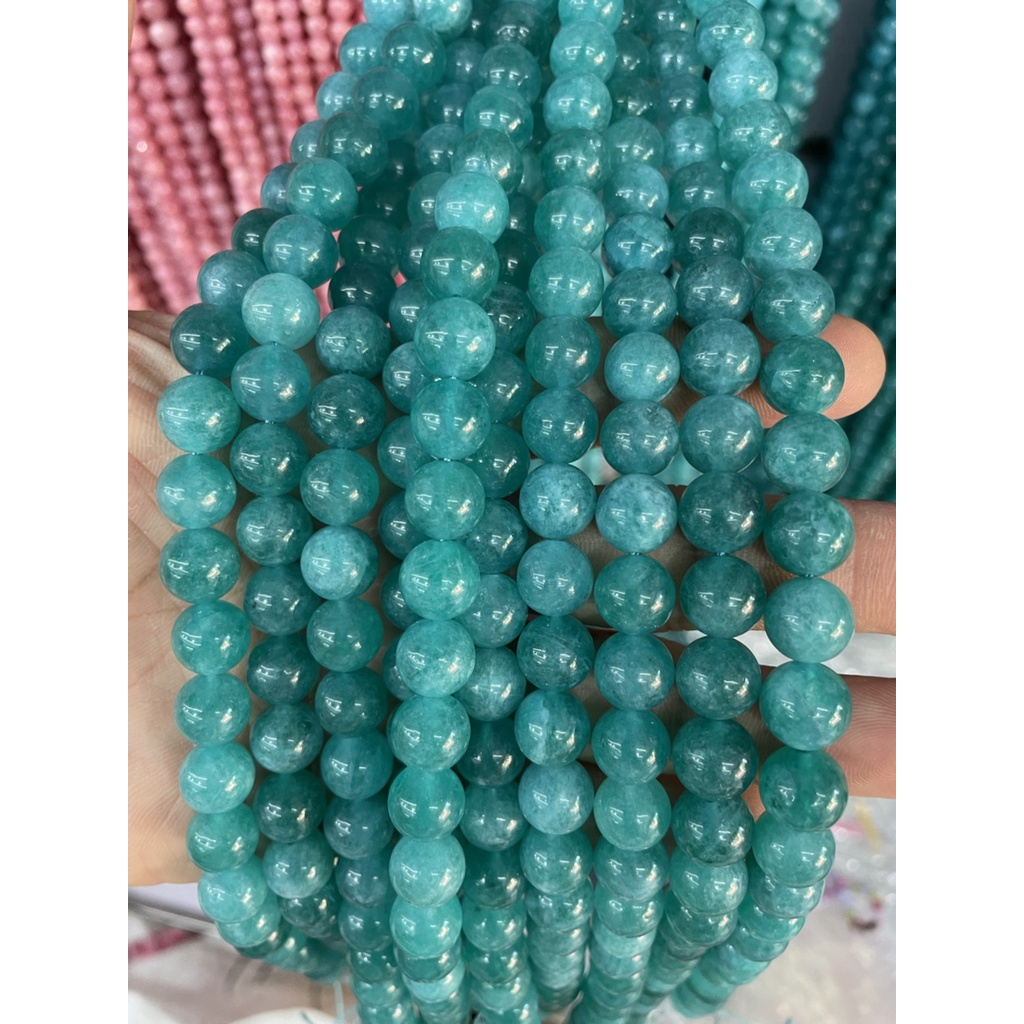DIY Imitation Blue Amazonite Loose Beads For Making Bracelet 15"