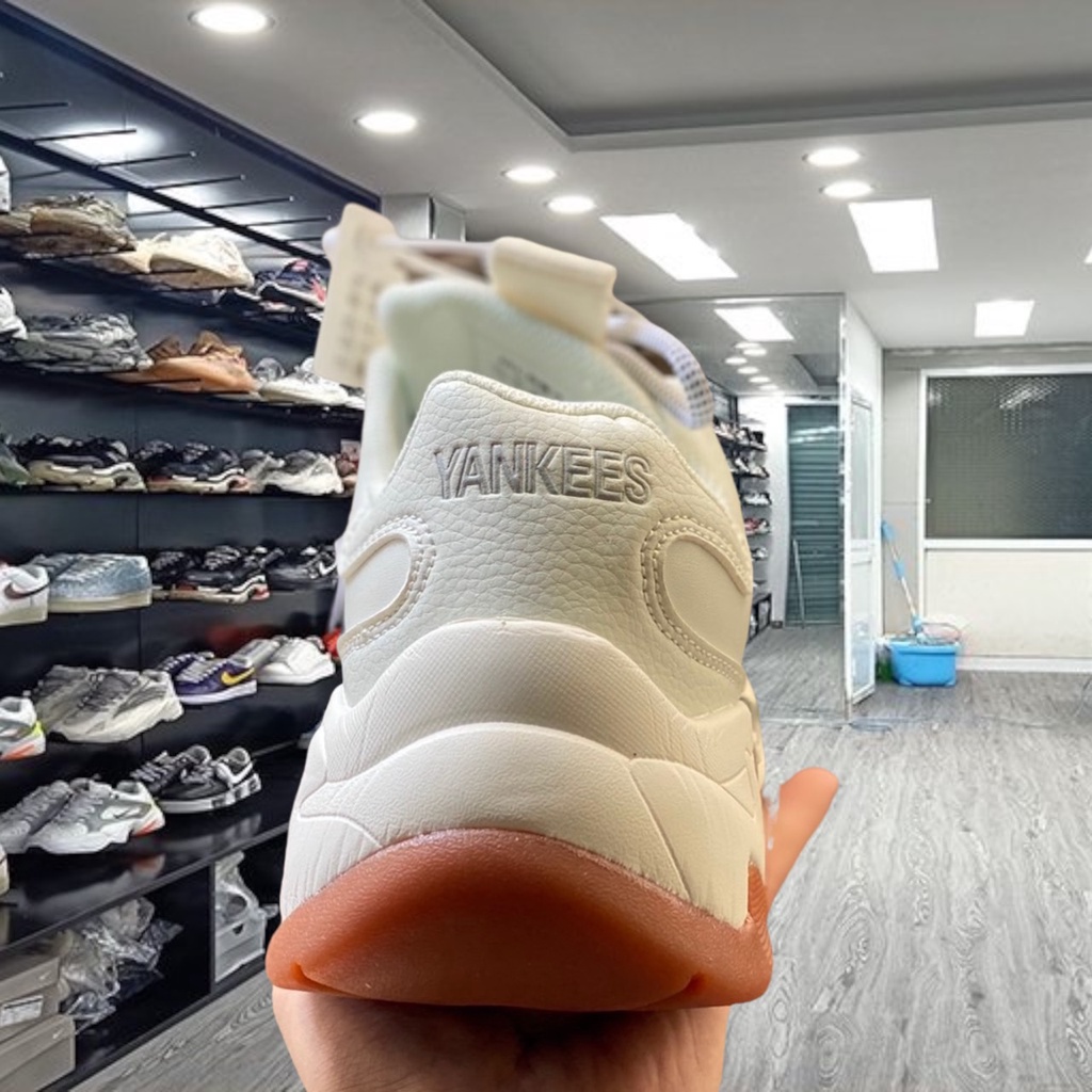 Giày thế thao MLB NY đế nâu  logo chuẩn in 3D  , Tăng chiều cao 5cm full bill box SC - Yabi_boutique