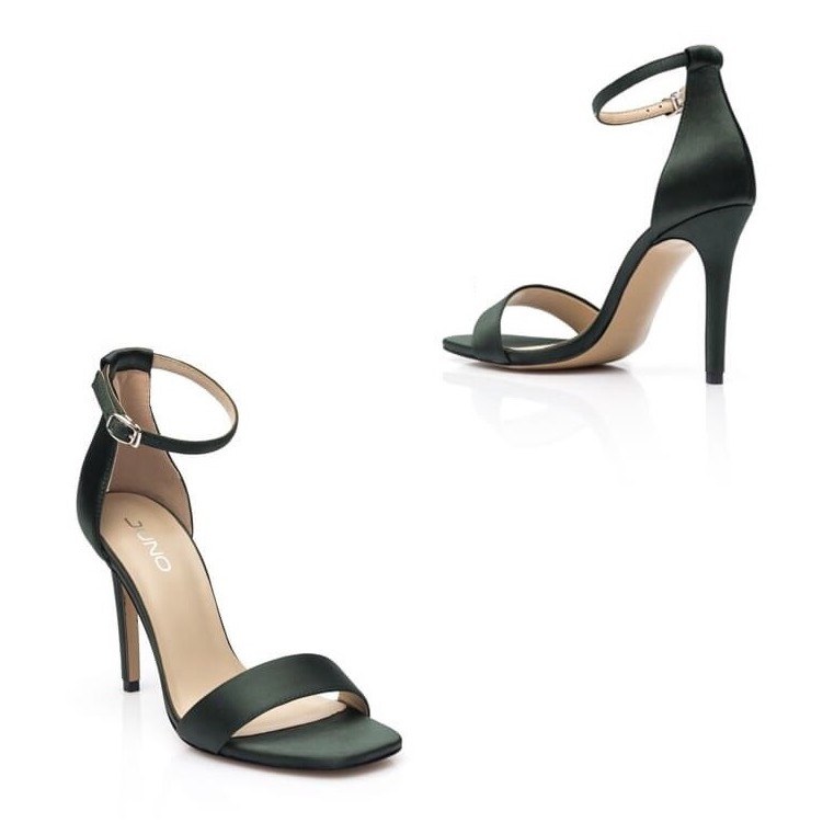 Giày Juno - Satin Cao gót "Màu xanh cổ vịt"