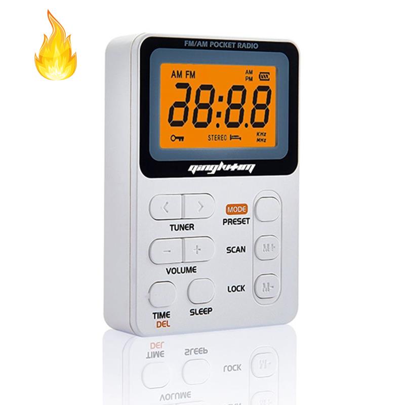 Radio AM / FM Bỏ Túi Có Tai Nghe Và Pin Sạc Có Màn Hình Kỹ Thuật Số