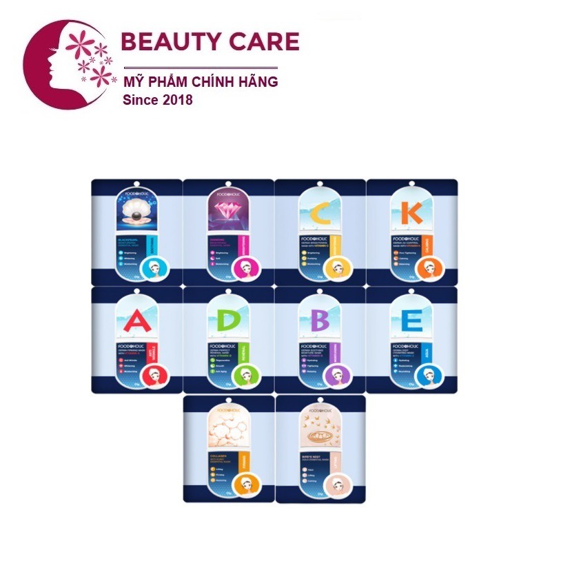 Combo 10 mặt nạ dưỡng da Foodaholic Mask 23g x10