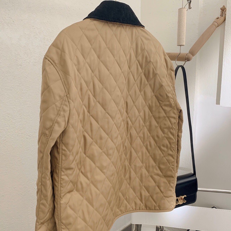 Áo khoác Burb3rry corduroy collar diamond quilted jacket fw20