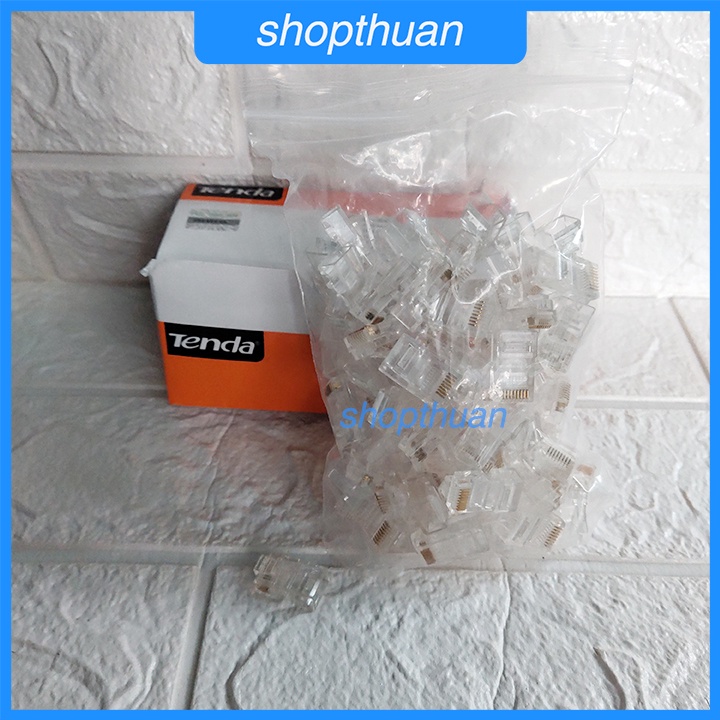 Đầu mạng RJ45 TENDA hộp 100 cái - hạt bấm cáp internet RJ45 Cat5e
