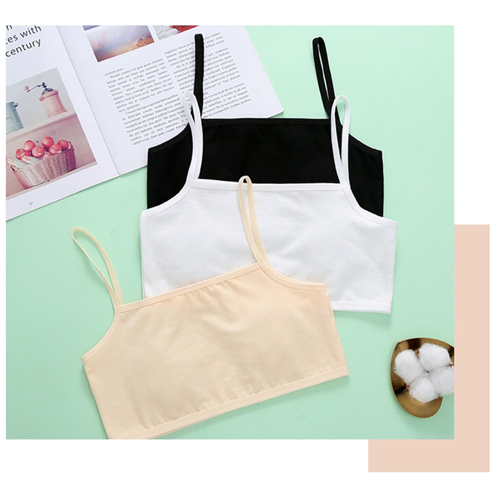 Zimo Áo Lót Hai Dây Bằng Cotton Một Lớp Dành Cho Bé Gái Tập Luyện