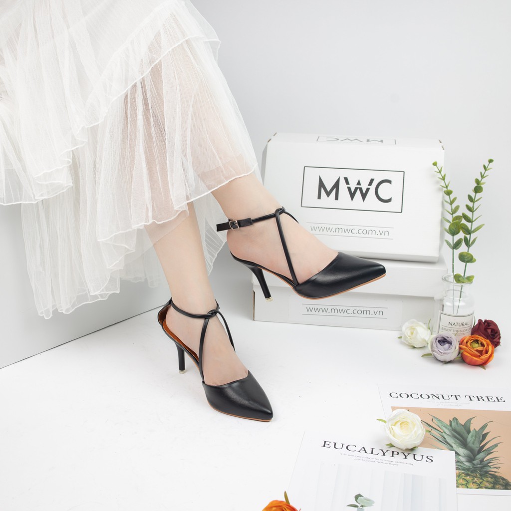 GIÀY CAO GÓT NỮ MWC- CAO GÓT BÍT MŨI ĐẾ NHỌN 7CM PHỐI DÂY MẢNH CHÉO SANG TRỌNG PHÁ CÁCH THỜI TRANG MWC NUCG-3935